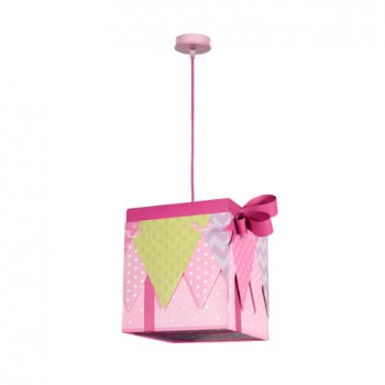 Distribuidor - Lâmpadas Diversas | Colgantes Infantil | COLGANTE GRANDE SERIE REGALO ROSA 1XE27 30X30X30 Ref: 056893000